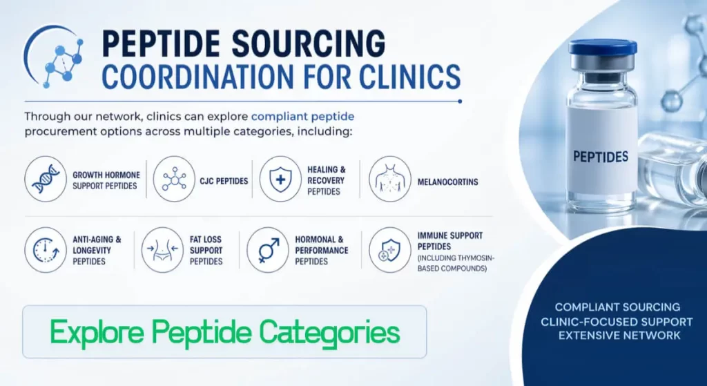 explore peptide categories for licensed clinics coordination